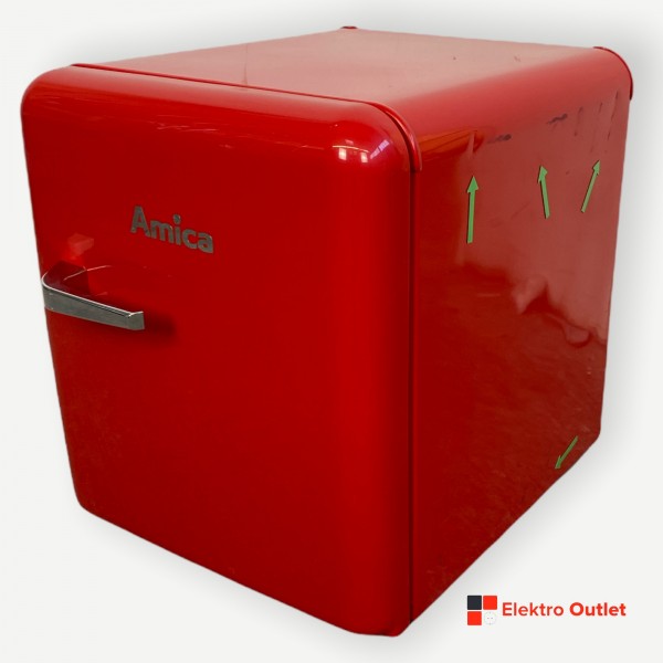 Amica Table Top Kühlschrank KBR 331 100 R, 50,7 cm hoch, 43,5 cm breit, rot