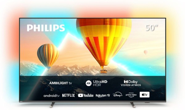 Philips 50PUS8107/12 LED Fernseher, 50 Zoll (126 cm), 4K UHD, Smart-TV, Ambilight (3-seitig)