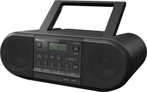 Panasonic RX-D550E-K CD-Boombox, FM-Tuner, UKW mit RDS, 20 W, schwarz