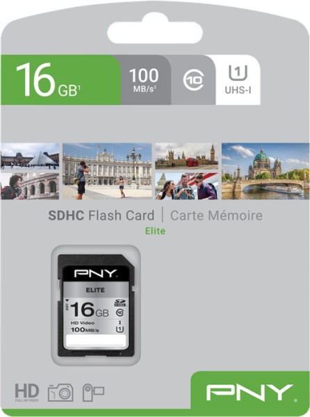 PNY Elite - Flash-Speicherkarte - 16 GB - UHS-I U1 / Class10