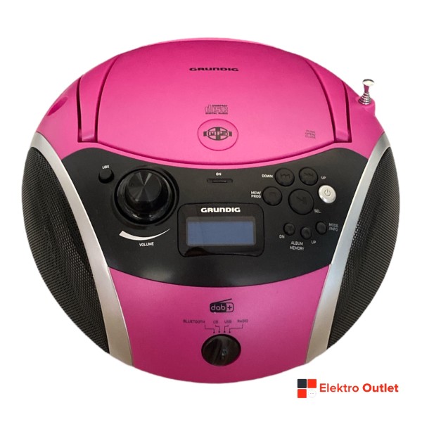 Grundig GRB 4000 BT DAB+ pink/silber Radiorekorder mit CD-Spieler (CD, DAB+, FM, Bluetooth, MP3, USB)
