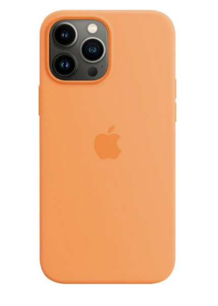 Apple iPhone 13 Pro Max Silikon Case mit MagSafe Backcover, Gelborange